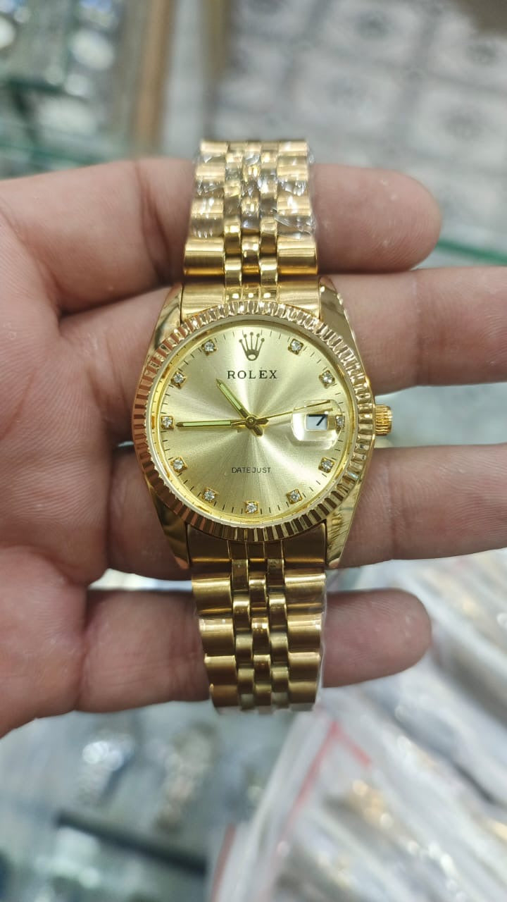 All Gold Date Just Deluxe Metal Strap Rolex