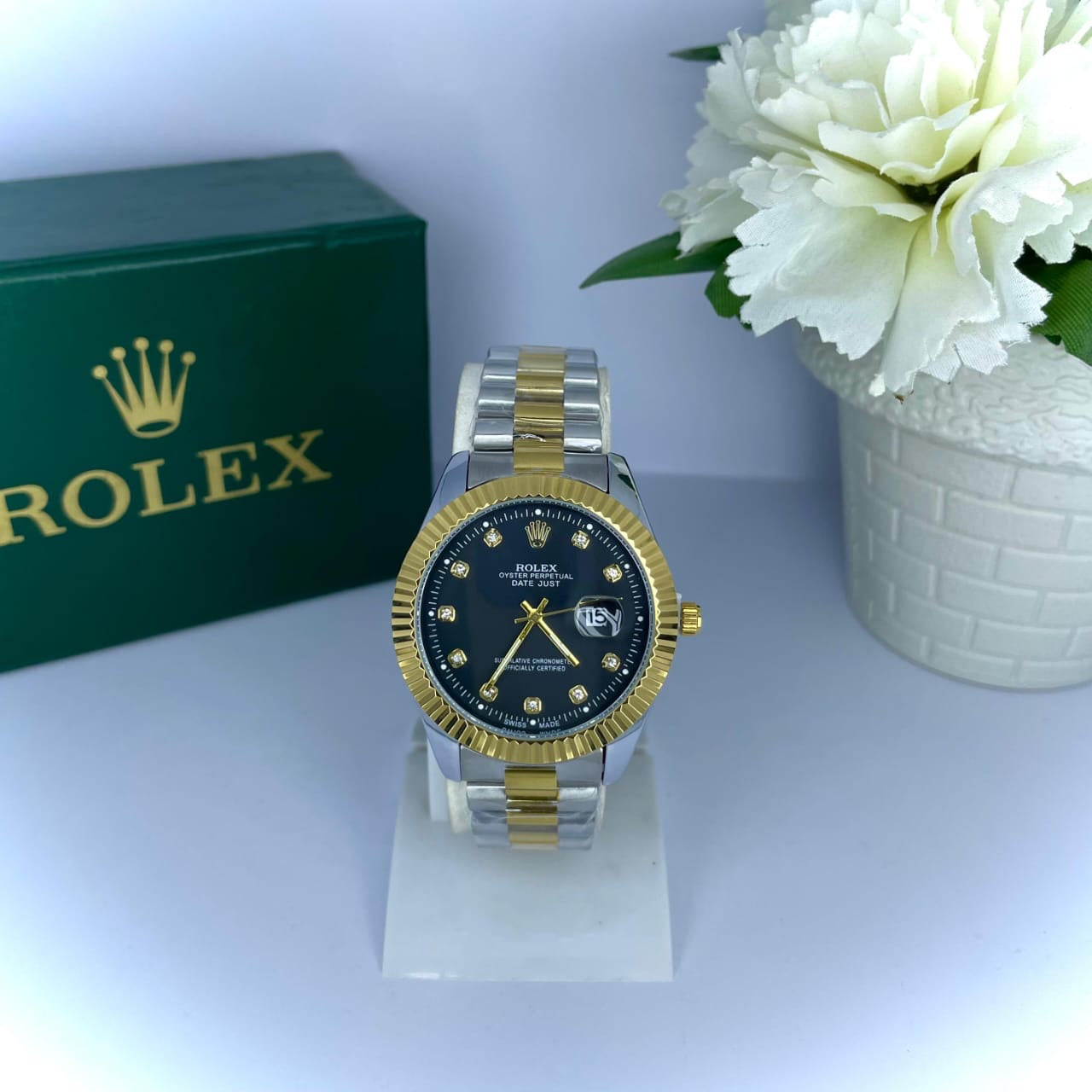 Premium Date-Just Rolex Authentic Clasp Mens Watch - TimeCrafted