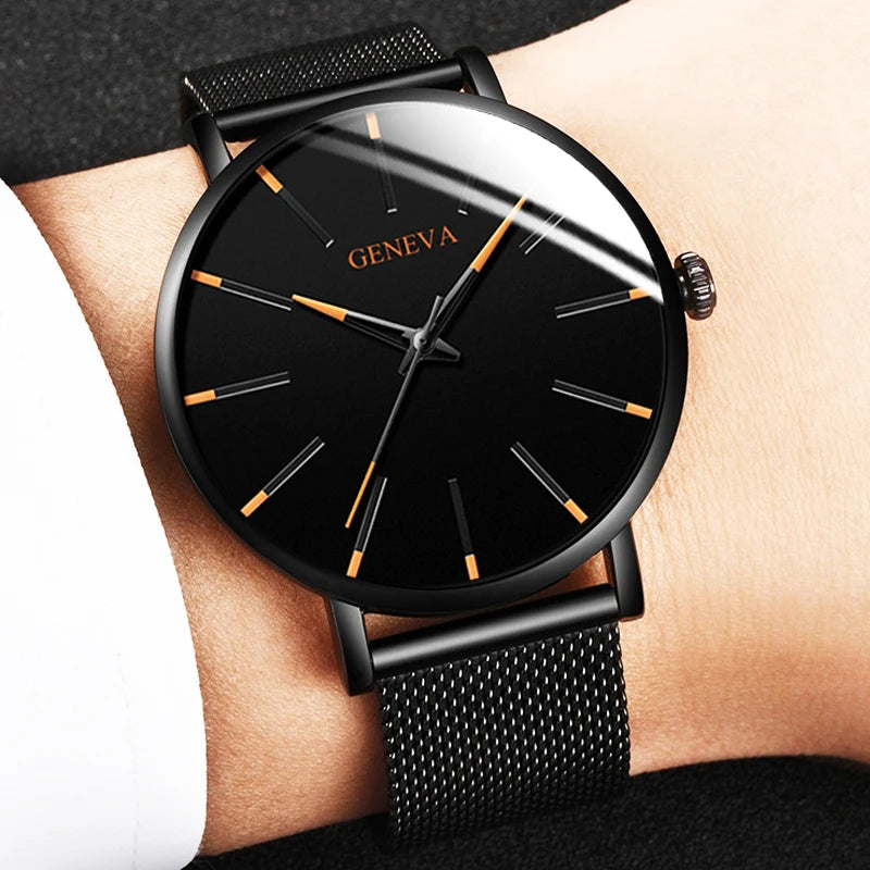 Ultra Thin Minimalist Men's Stainless Steel Watch